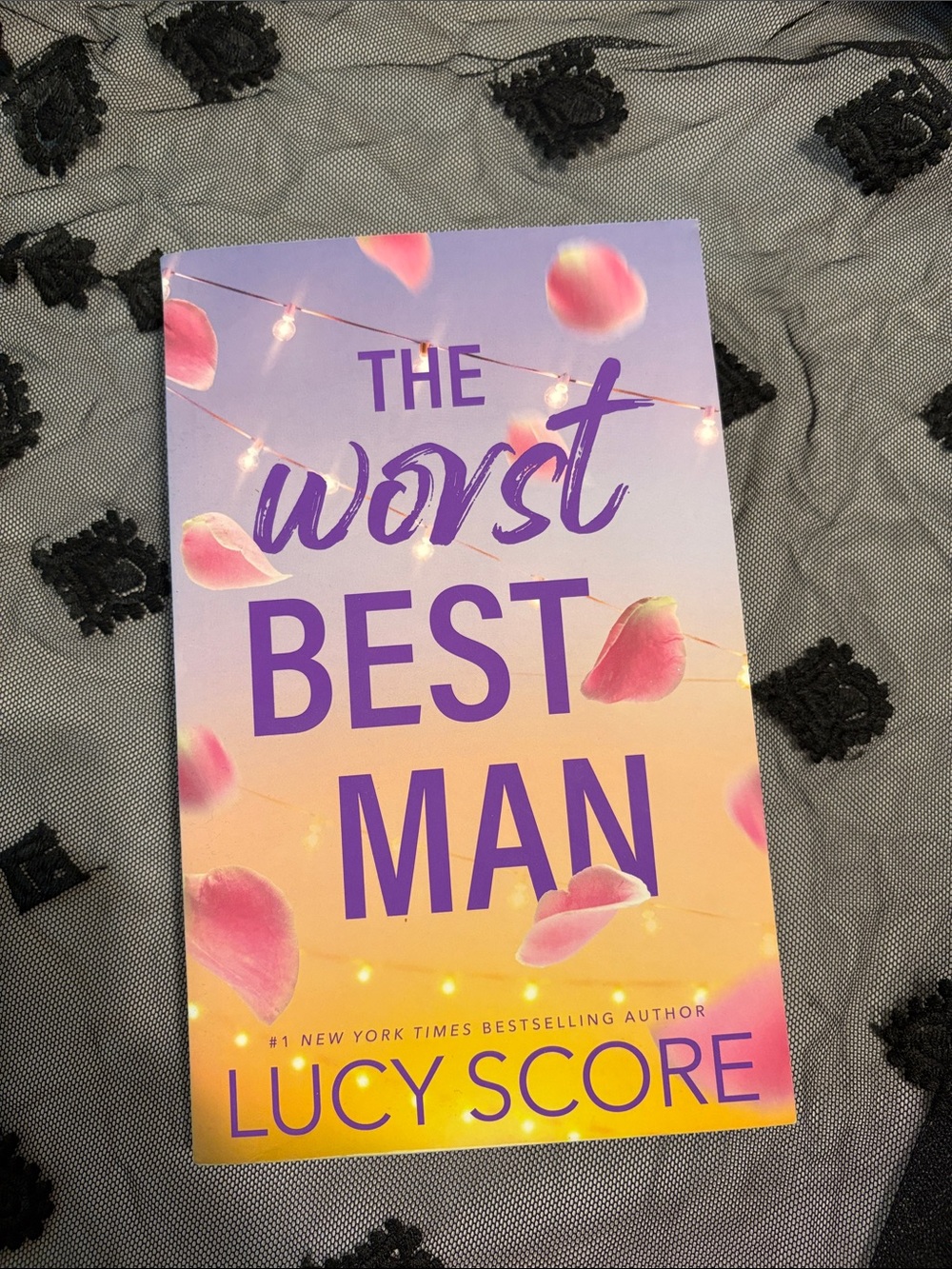 Lucy Score "The Worst Best Man" Paperback - Pink & Purple Ombre Cover